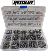 Gamme de vis Allen inox avec Vis à tête creuse inox à tête cylindrique M3 - M4 et M5 (500 pièces)