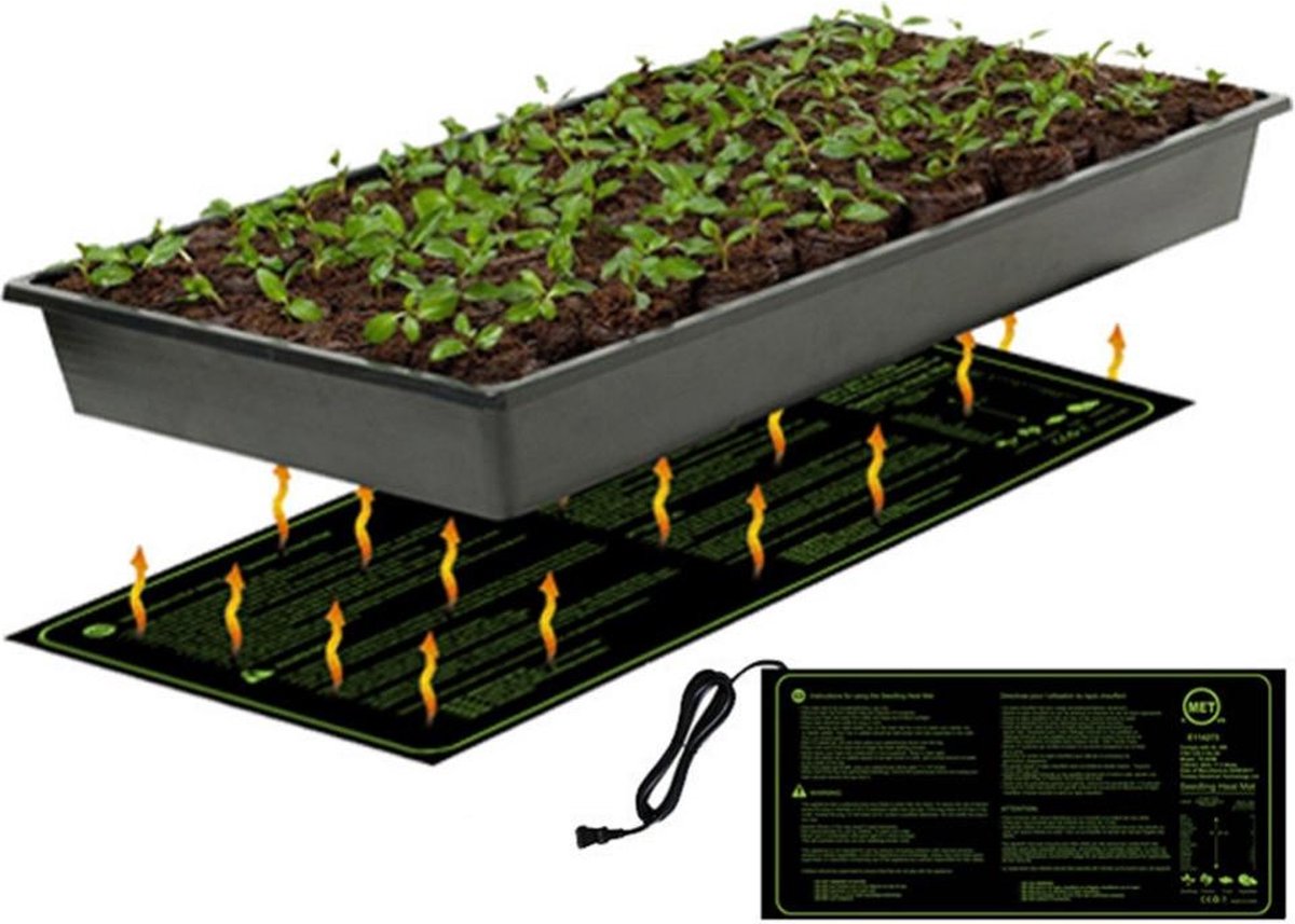 UniEgg® Kweekmat - verwarmingsmat planten - 25 x50 cm- zaden - stekjes - kiemen - ook geschikt voor onder terrariums - spat waterdicht - 21 watt - zonder regelaar