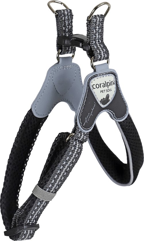 Luxe Coralpina - Harnais pour chien - noir - Harnais en Y - Durable - Taille 6 (6-8 kg)
