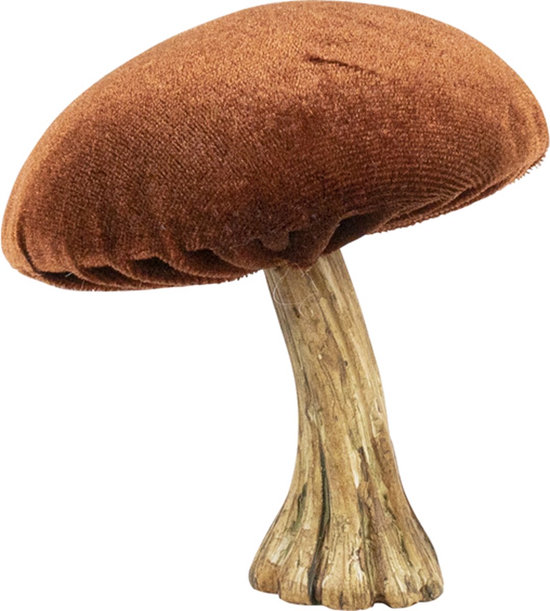 decoratie fluweel champignon roest 10cm