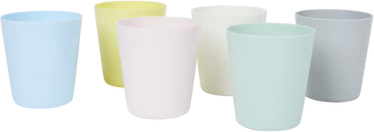 Goedkoopste Kinderbekers REGGIE - Multicolor - Kunststof - 6 stuks - Kampeer bekers - Campingbekers - Picknicken - Multicolor
