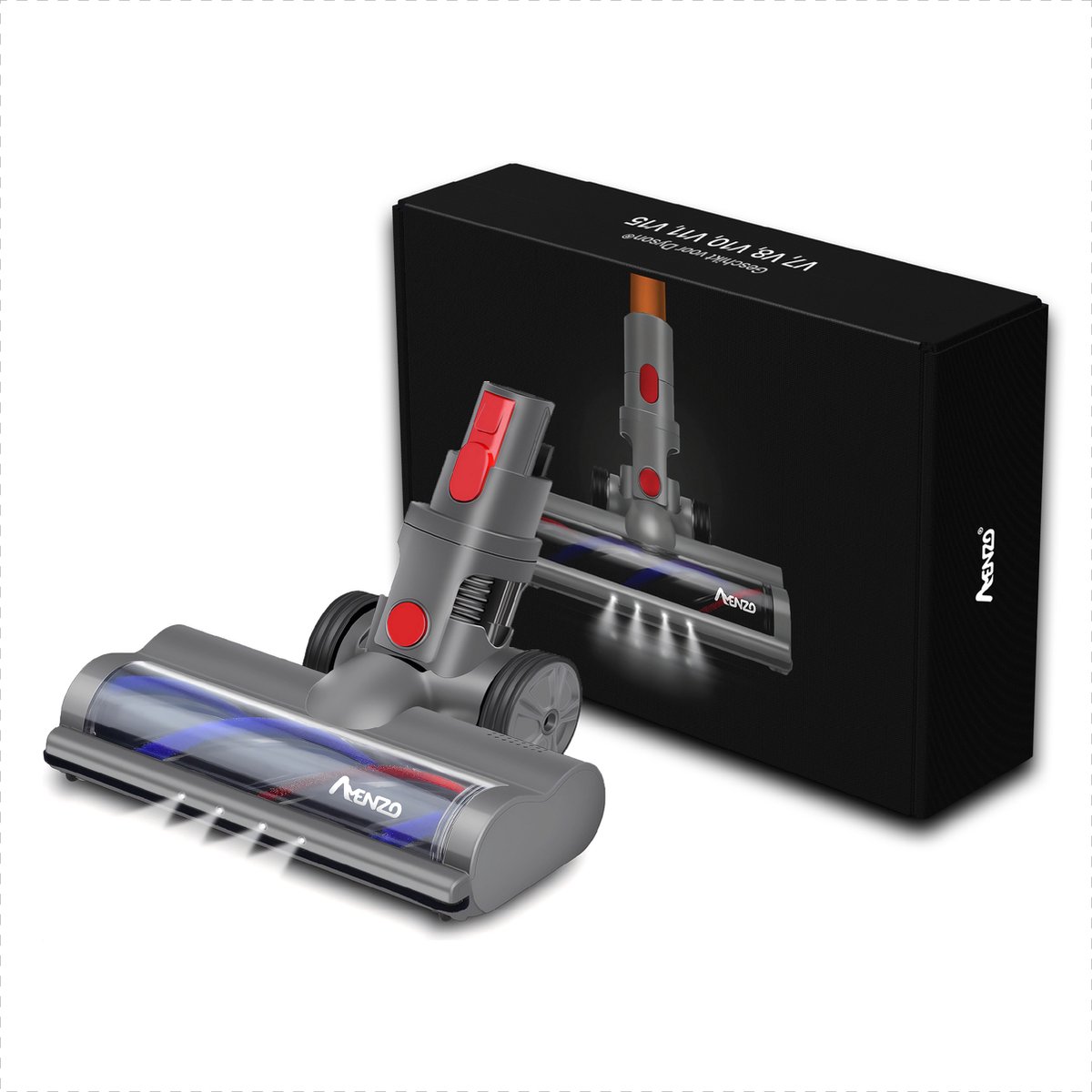Amenzo® - Turboborstel Opzetstuk geschikt voor Dyson® V7 V8 V10 V11 V15 - LED Verlichting - Zuigmond Opzetstuk - Mondstuk voor Dyson® - Borstel Opzetstuk