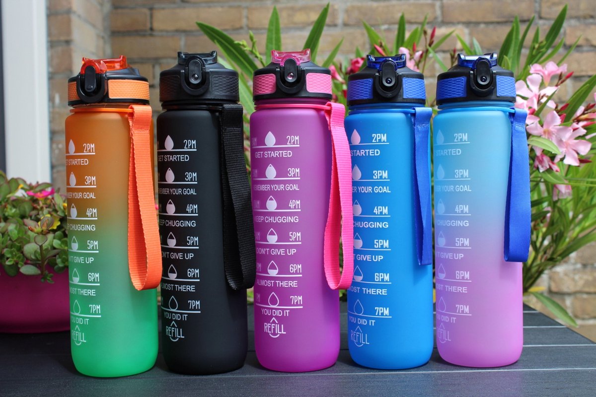 Motivatie Waterfles Rosé - 1 Liter Drinkfles - Waterfles Met Rietje Waterfles Met Tijdmarkering Bpa Vrij Volwassenen Kinderen Motivatie Waterfles Rosé - 1 Liter Drinkfles - Waterfles Met Rietje Waterfles Met Tijdmarkering Bpa Vrij Volwassenen Kinderen