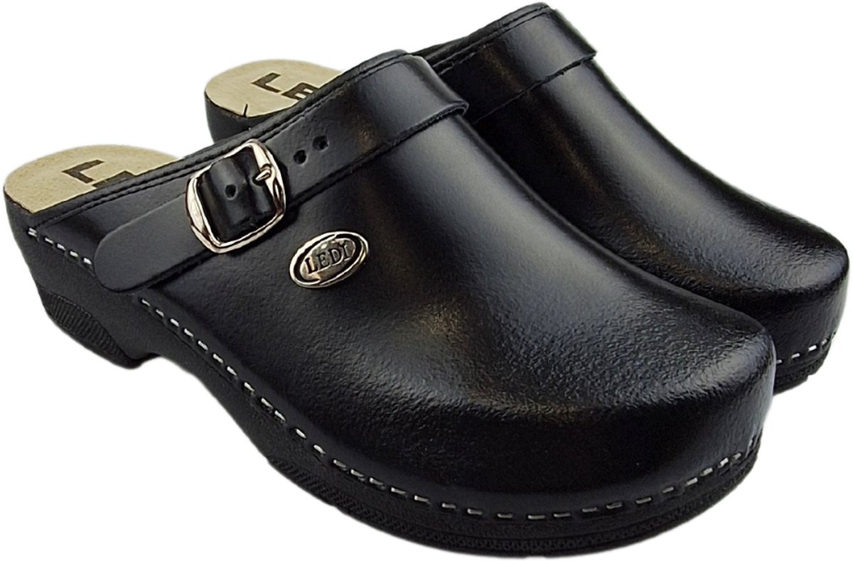Werkklompen - Schoenklompen - Tuinklompen - Zorgklompen - PU klompen met kunststof zool - Unisex klompen - Ledi - Zwart - maat 42