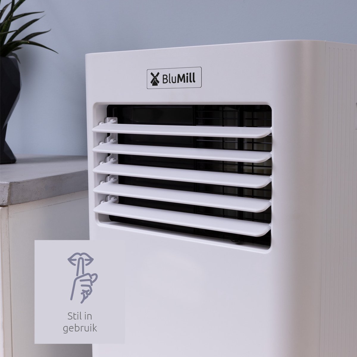 Mobiele airco BluMill 9000 BTU met wifi, ontvochtiger, ventilator, op wieltjes, voor kamers tot 25m2 - Afbeelding 3