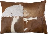 Sierkussen - Groot Point De Couverture Vache Marron/Blanc - Marron Et Beige - 60 Cm X 45 Cm