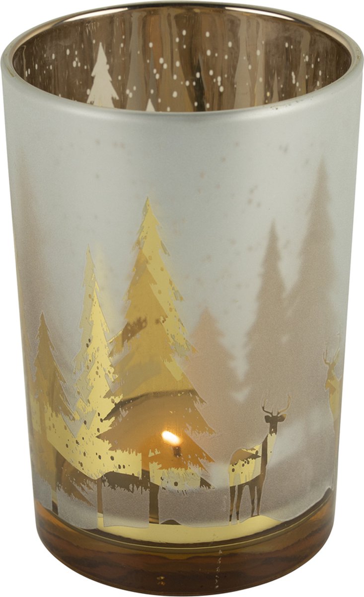 Mars & More Theelichthouder hert boom goud large 18cm