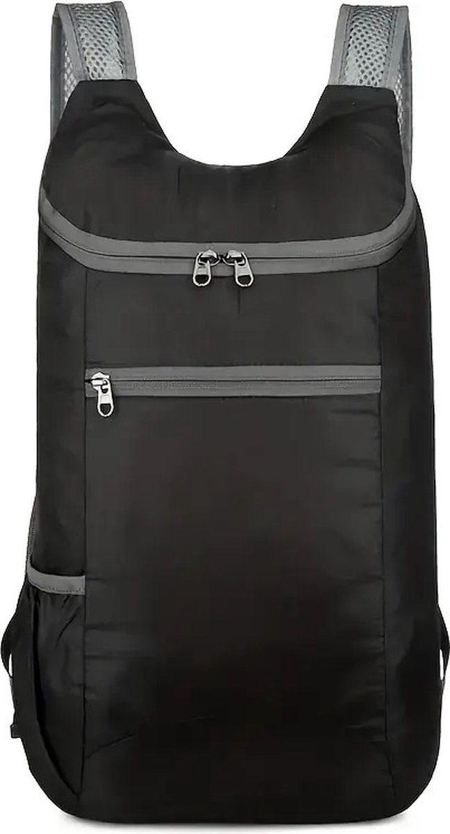 Opvouwbare Lichtgewicht Rugzak I Backpack I Spatwaterdicht I 2 Vakken Met Waterfleshouder I Incl. Opbergzakje I 20 Liter I Zwart op Prijzenvolger.com
