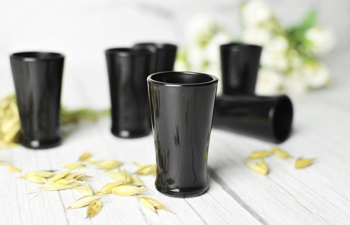 PLATINUX Borrelglaasjes Set - 6 Stuks, Gekleurde Steel - 4 Cl - Likeur/wodka/grappa Glazen