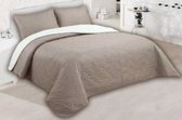 Luxe bedsprei set - Bedsprei 240x250 - Kussensloop 2x 50x70 - Dun voor de zomer - Lichtbruin