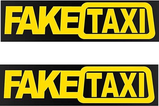 Foto: Knaak fake taxi autosticker 2 stuks zwart en geel nep taxi