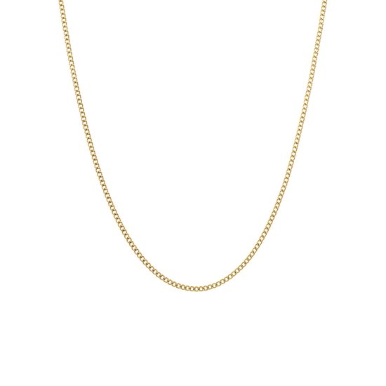 Lucardi Dames Stalen goldplated ketting gourmet 2mm - Ketting - Staal - Goud - 50 cm