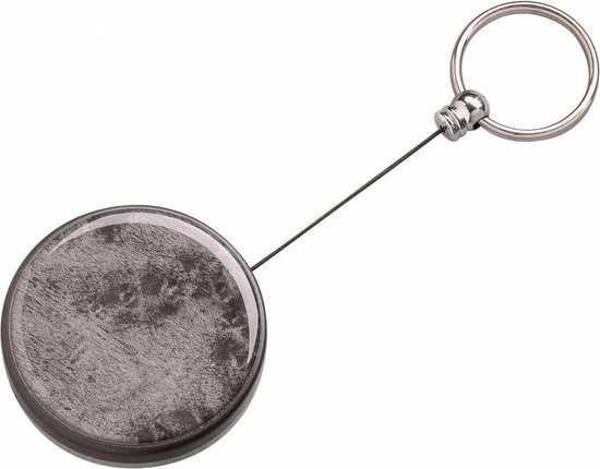 Porte-clés CombiCraft Rollmatic 50 mm avec cordon en nylon extensible noir - 1 pièce