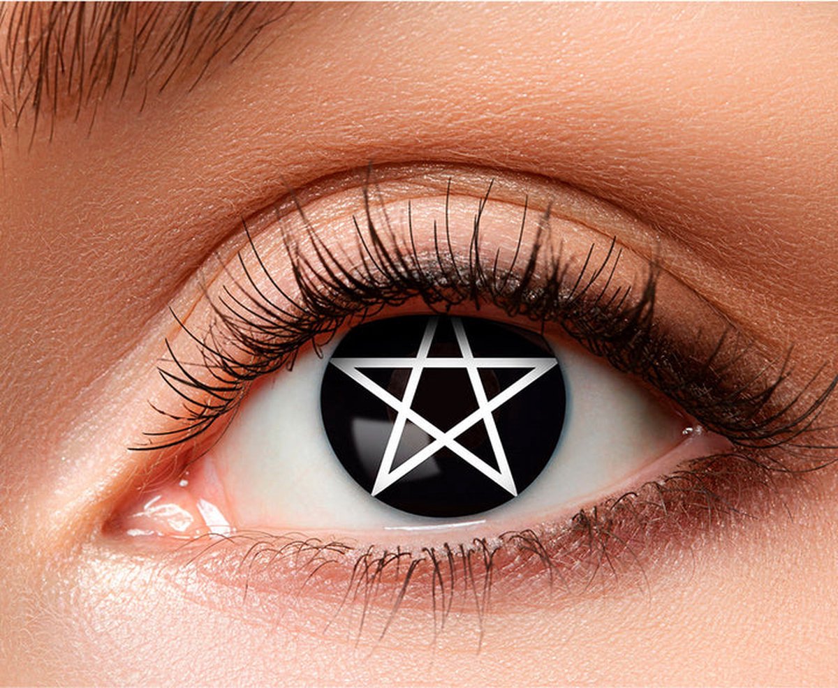 Pentagram Verkleedlenzen - zwarte weeklenzen- Halloween lenzen