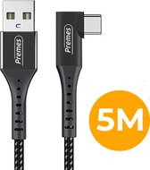 Premes - Link Kabel - Quest 3 - USB C Kabel - 5 Meter - Geschikt voor - Meta - Oculus - Quest 1 - Quest 2 - Pico 4 - Steam VR - Nylon - Headset Gaming - Zwart - VR - usb-c kabels
