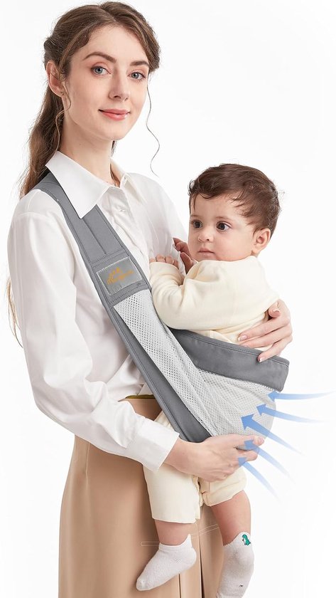 Mumgaroo Babydraagzak voor pasgeborenen, multifunctioneel en draagbaar, babydrager, 0-36 maanden, alle seizoenen, tot 15 kg, blauw