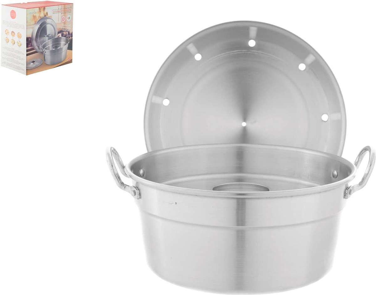 Aluminium gasoven cm 24 met deksel- keukenpan materiaal meerkleurig.