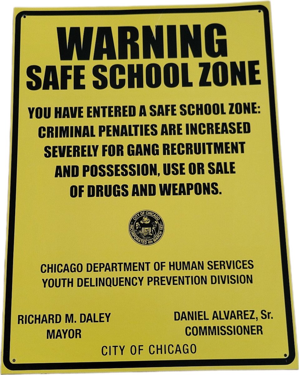 wandbord metaal warning school 41x30 cm