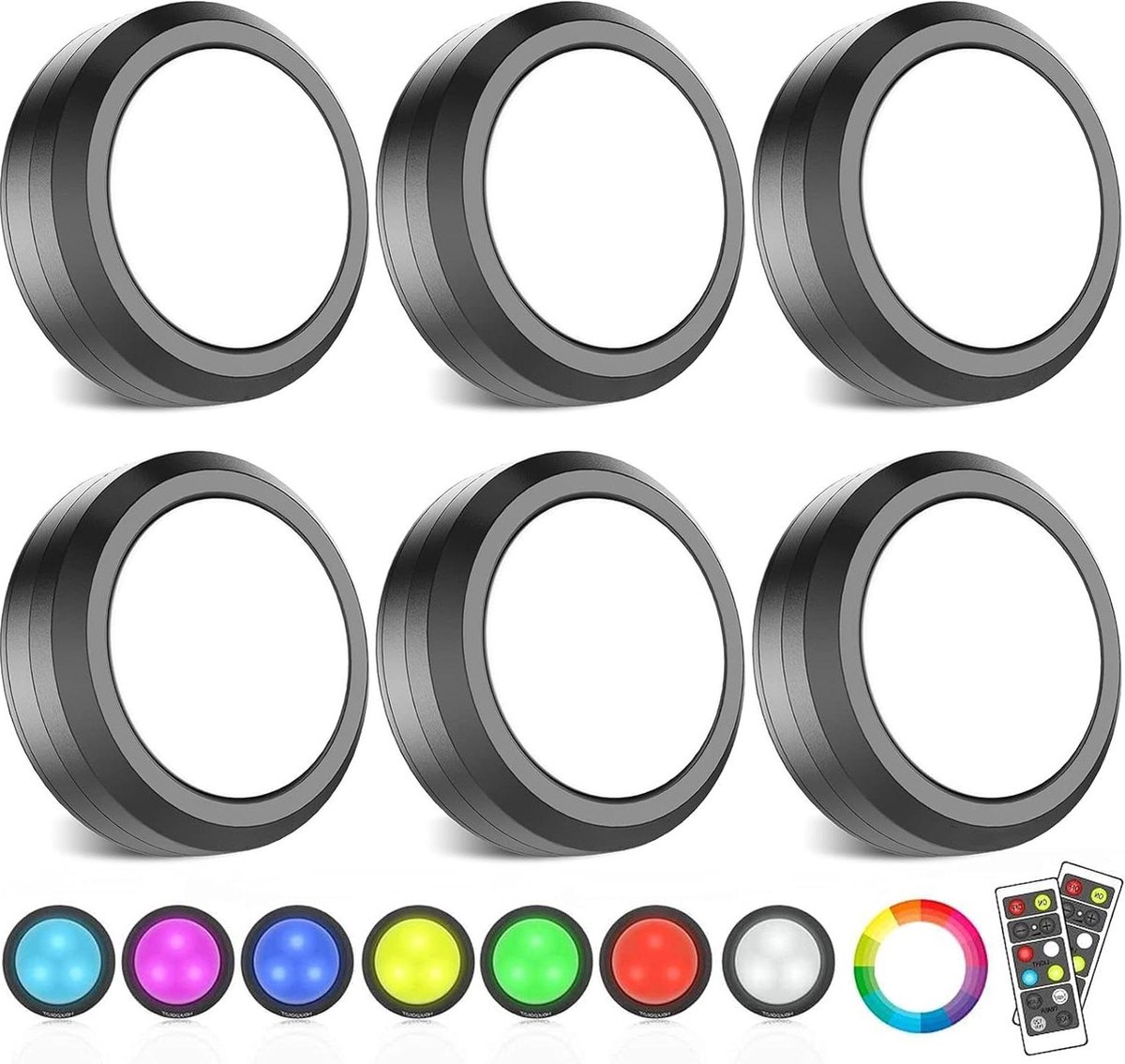 Led-RGB-spots, werkt op batterijen, met afstandsbediening, 16