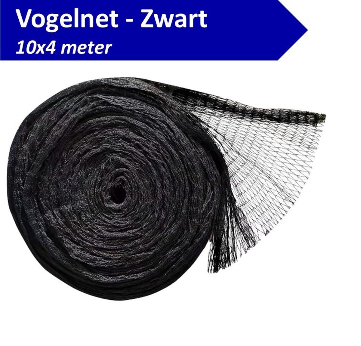 V&F vogelnet 10x4m zwart Vogelgaas Vogelnet zwart Vogel Net Anti Vogelnet Tuinnet volieregaas