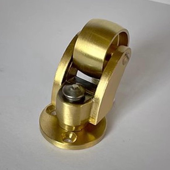 Set van 4 360° zwenkwielen van massief messing, antieke stijl, 25 mm, met schroeven, 150 kg belasting