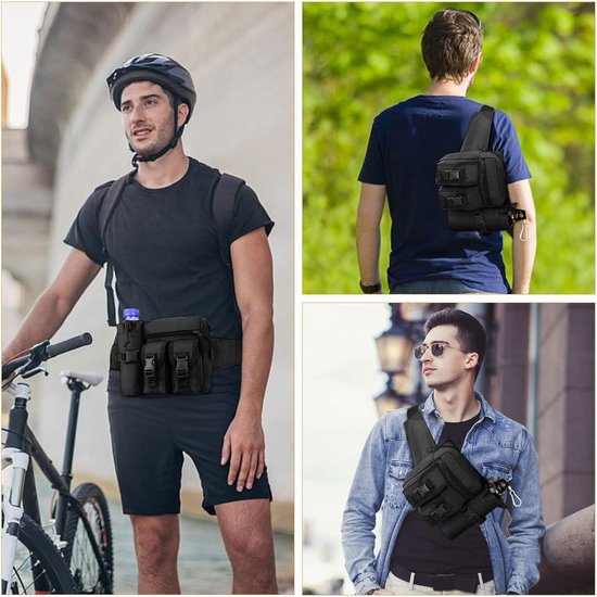 Bum Bag Fanny Pack Wandelen Reizen Heuptas Voor Dames & Heren - Waterdicht, Verstelbaar - Voor Wandelen, Festival, Reizen - Zwart Heuptas Waterdicht Verstelbare Riem