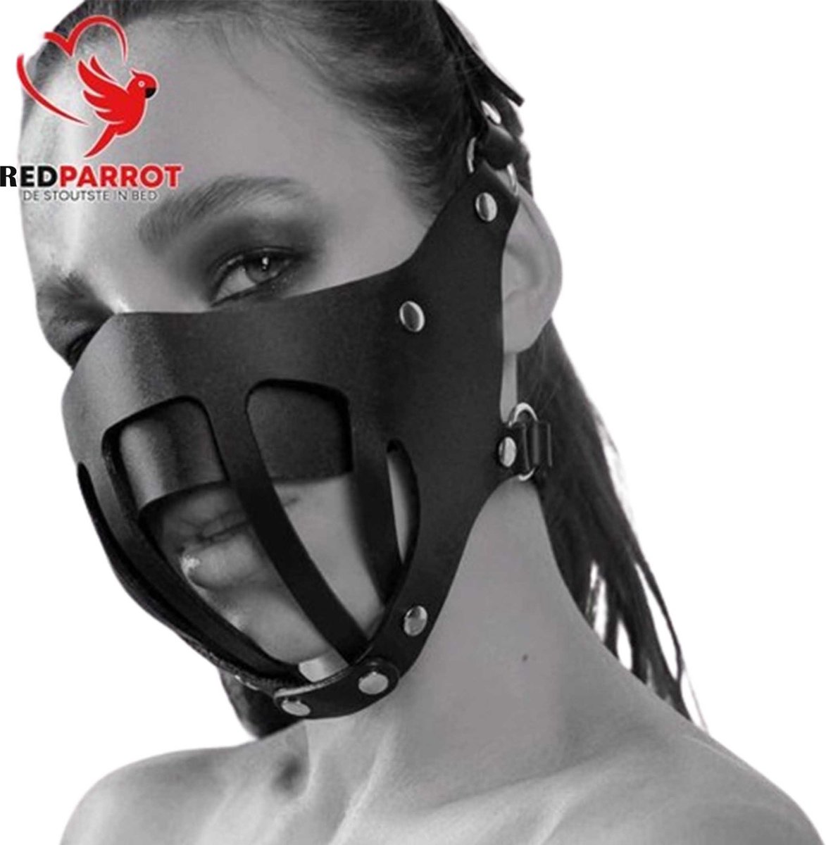 Goedkoopste BDSM Muilkorf masker - Leder - Verstelbaar - Bondage - Stevige kwaliteit