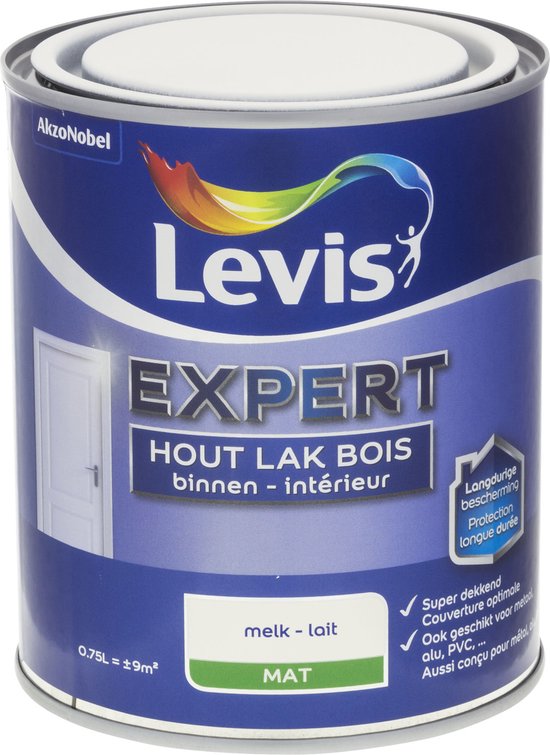 Levis Expert Hout Lak Intérieur Mat, lait - melk, 0,75L.