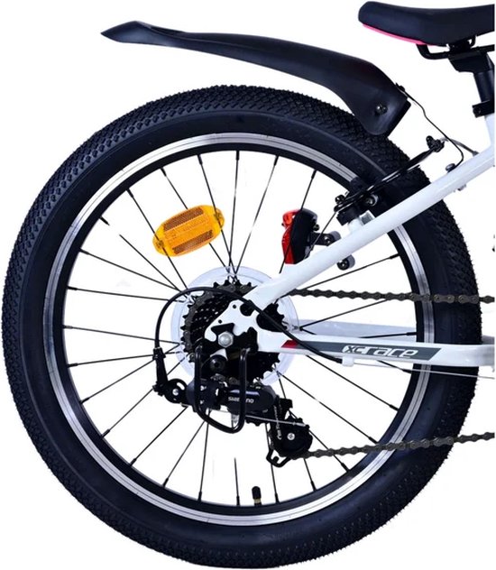 Volare XC Race Kinderfiets - 20 inch - 7 speed - Wit Roze van Volare — afbeelding 4