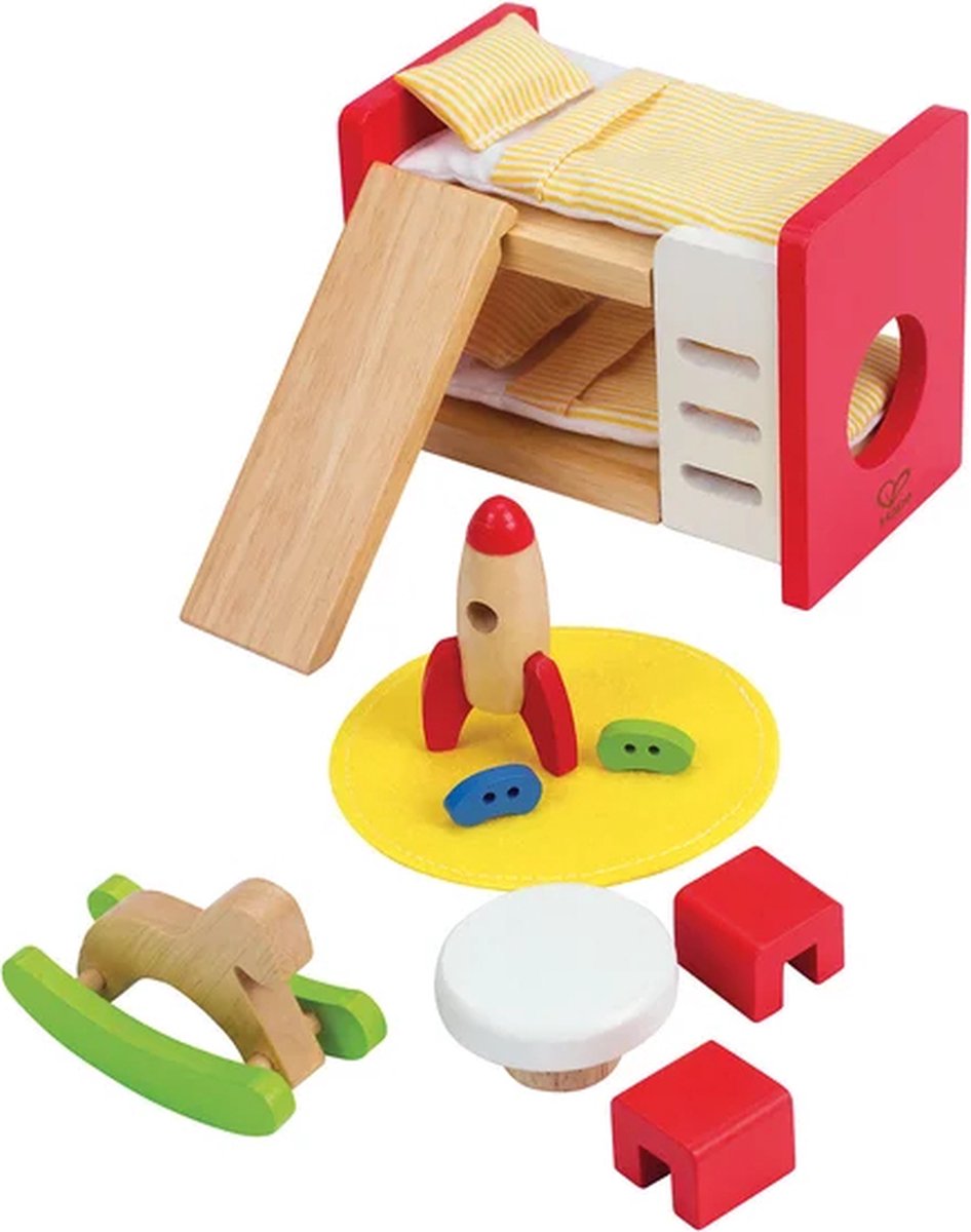 Hape Kinderkamer Poppenhuis Meubels - 14-delig speelset voor kinderen vanaf 3 jaar — afbeelding 5