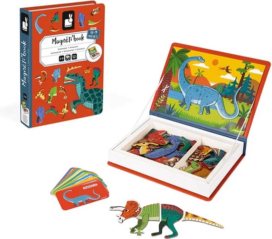 Janod magneetboek Dinosaurussen 50st 3-8jr