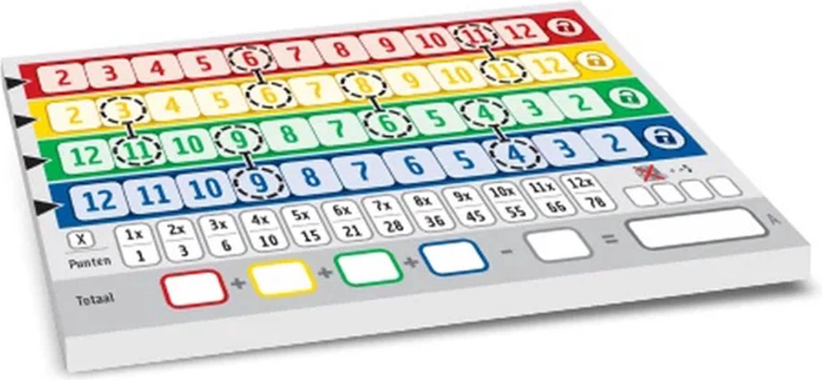 White Goblin Games - Qwixx Connected - Dobbelspel - 2 tot 5 spelers - Voor de hele familie - uitbreiding - Extra scoreblokken met nieuwe uitdagingen — afbeelding 2