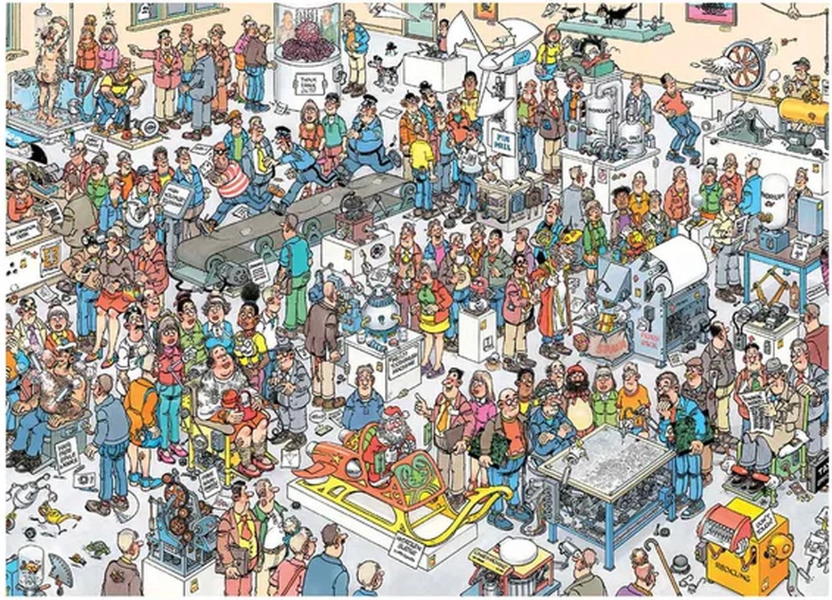 Jan van Haasteren - Beurs van de Toekomst - 1000 stukjes - Legpuzzel — afbeelding 3