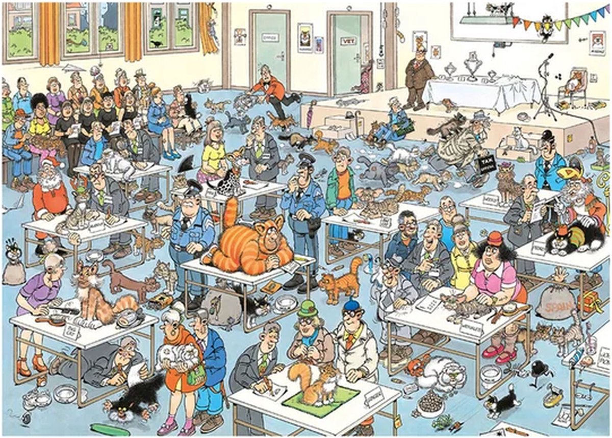 Jan van Haasteren - De Kattenshow - 2000 stukjes puzzel - Legpuzzel — afbeelding 9