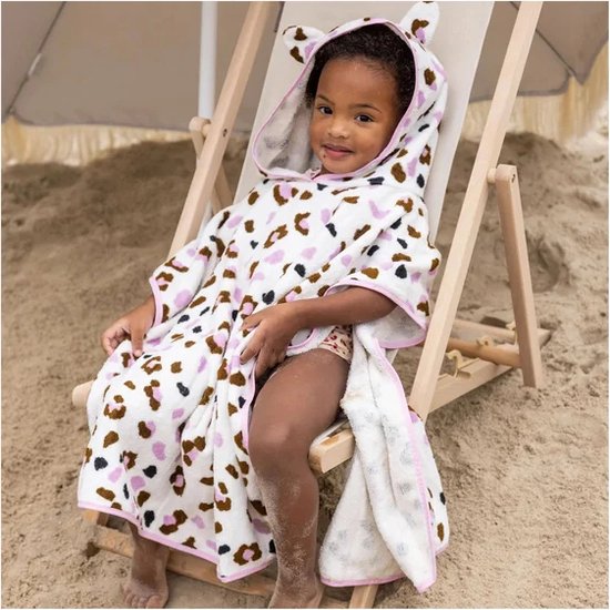 Swim Essentials Strandponcho - Badcape Kinderen - Poncho Handdoek - Kaki Panterprint - 65 x 65 cm van Swim Essentials — afbeelding 5