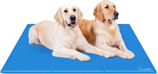 Koelmat (140 x 90 cm), met niet-giftige gel, zelfkoelende kussen, koele hondendeken, koudgelpad voor katten en honden, blauw, XXL