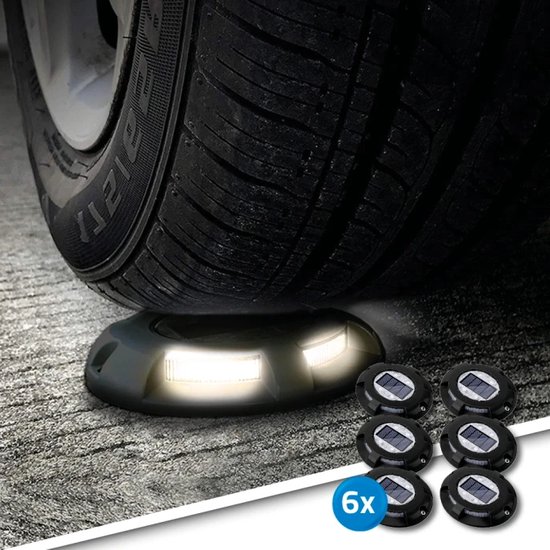 Solar buitenlamp - Grondspot 'Shield' - Voordeelset van 6 stuks - Zwart - Extra sterk – Aluminium spot op zonne-energie - Geschikt voor in de tuin en de oprit