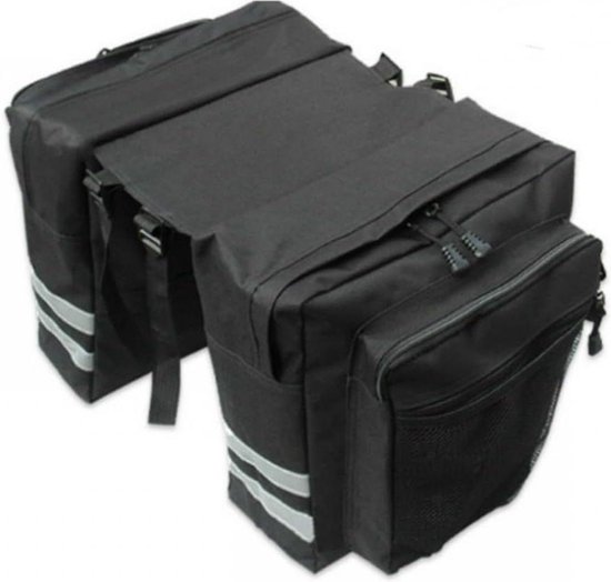 Clarijs fietstas dubbel L PVC 40L met uitsparing zwart
