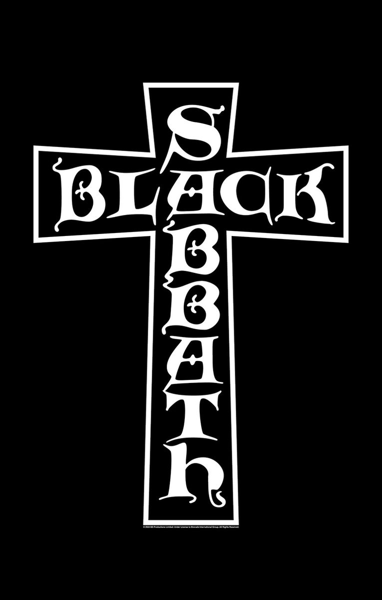 Rock Off Black Sabbath - Cross Textiel Poster - Zwart