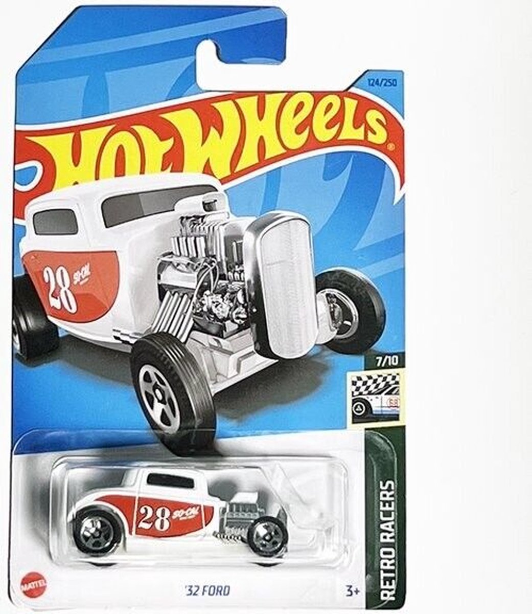 HOT WHEELS '32 FORD WHITE 124/250 1:64 HW RETRO RACERS 7/10