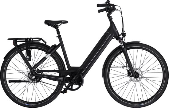 Foto: Rucanor urban plus elektrische fiets e bike 28 inch 53 cm achterwielmotor trapkrachtsensor hydraulische schijfremmen matzwart