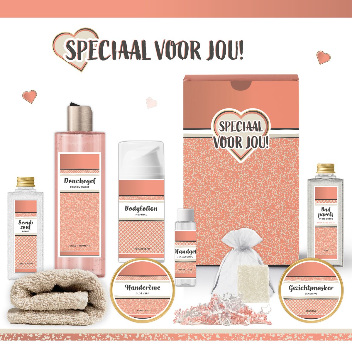 Goedkoopste Geschenkset “Speciaal voor jou!” - 9 producten - 790 gram | Giftset voor haar - Luxe wellness cadeaubox - Cadeaupakket deluxe - Geschenk Vrouw - Gift Set Valentijn - Verjaardag - Moederdag - Cadeau Kerst - Kerstpakket - Moeder - Vriendin - Roze Goud