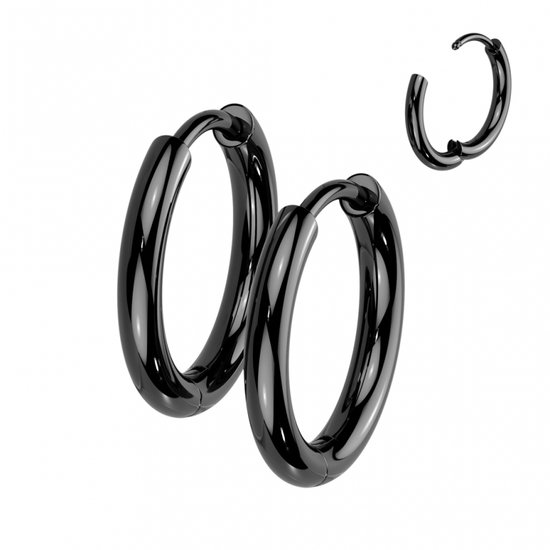Boucles d'oreilles base titane 8mm noir