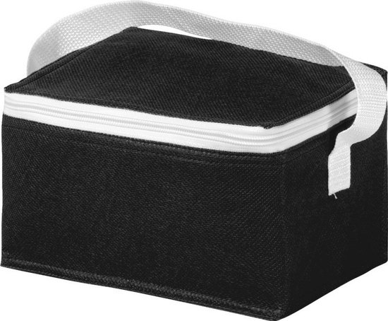 Bullet mini koeltas voor sixpack blikjes - 3,5 liter - zwart - 20 x 15 x 12 cm - lunchtrommel