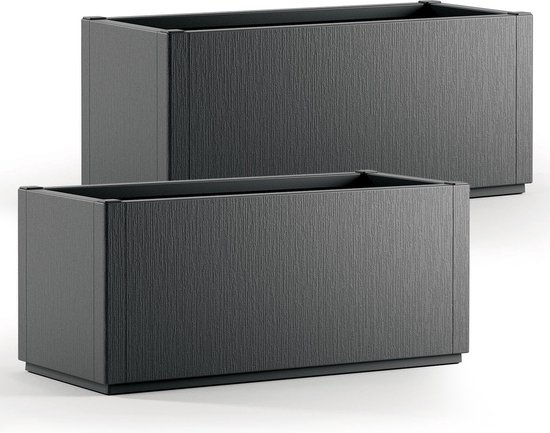 Casaria Jardinière Set de 2 - Antigel 80l 80x36x35cm - Anthracite