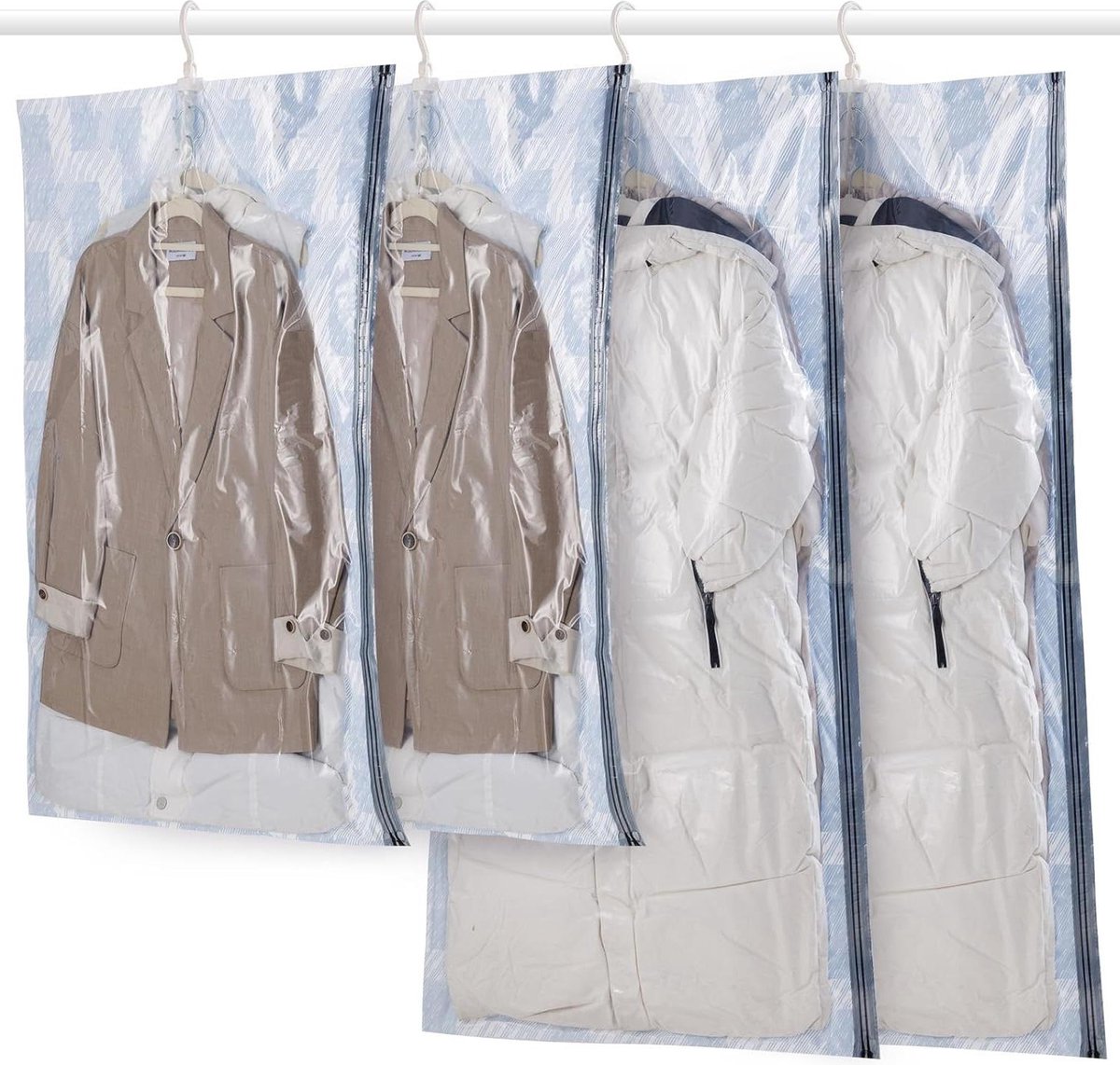 vacuümzakken met kledinghaken 6 stuks, 110×70CM vacuümzakken voor