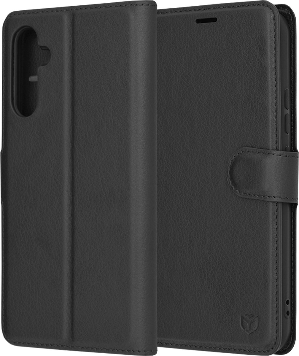 Techsuit Leather Folio Book Wallet Case hoesje voor Samsung Galaxy A34 - Zwart