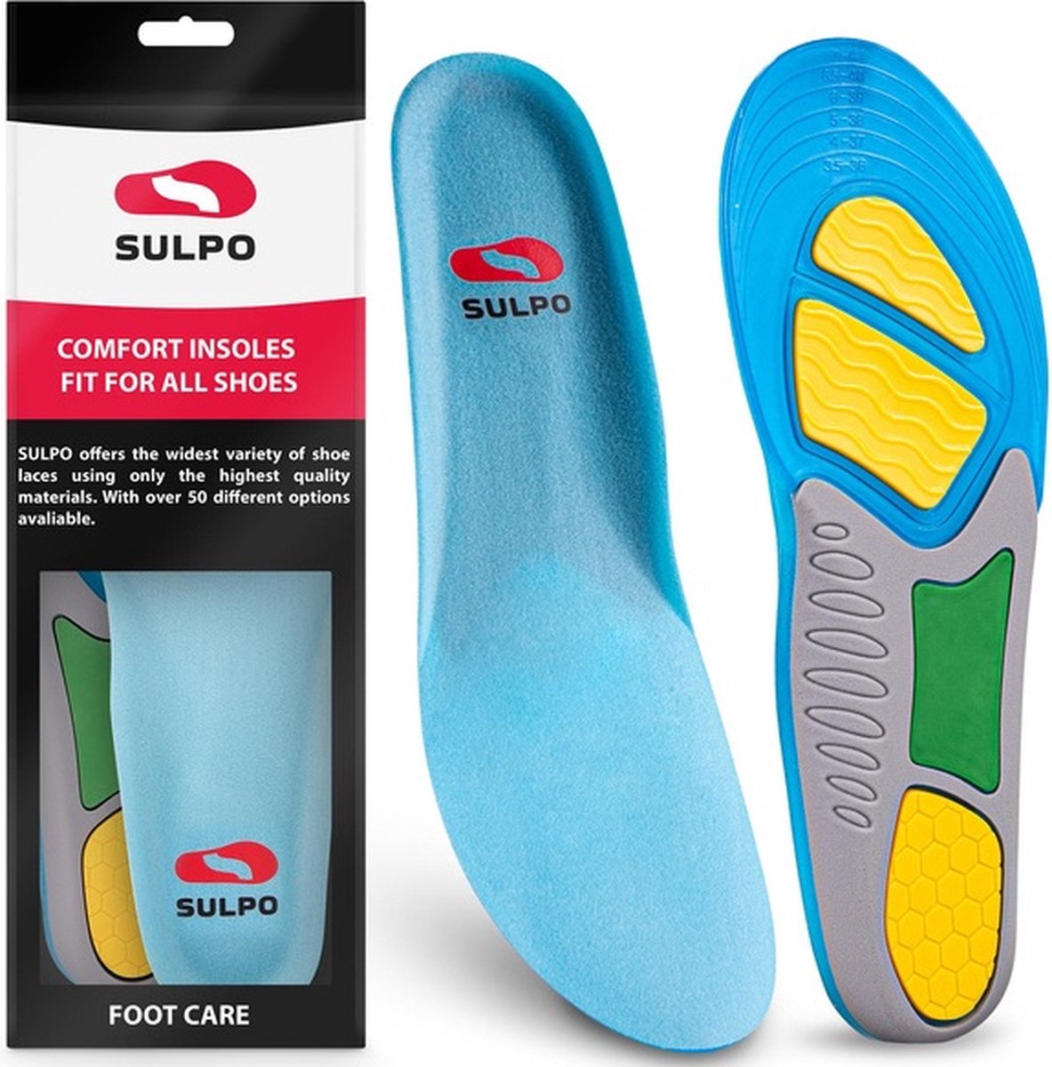 Gel inlegzolen voor schoenen. Maat 36 - 42. Inlegzolen voor alledaagse schoenen, uitstekende schokabsorptie. Verbeteren het draagcomfort.