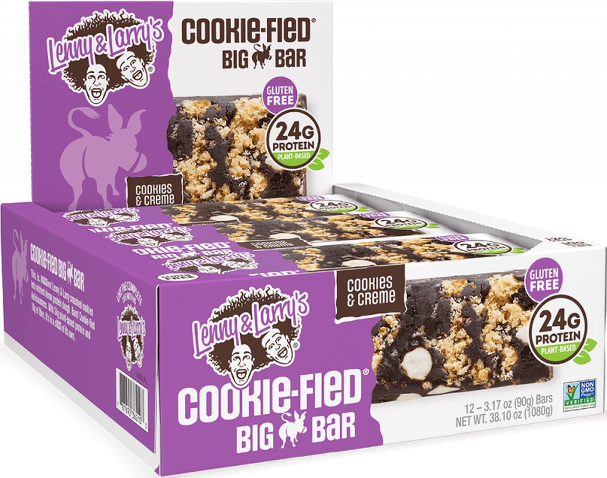 Lenny & Larry's The Complete Cookie-fied Big Bar (12x90g) Cookies & Cream - Repen - Eiwit Repen