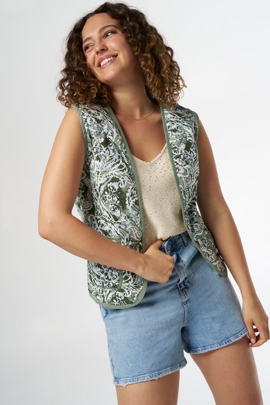 Foto: Ms mode gilet gewatteerde gilet met paisleyprint